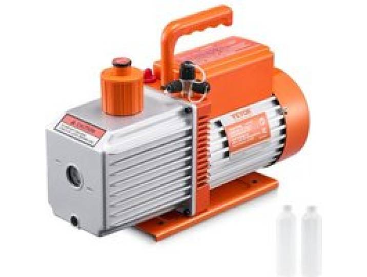 VEVOR vacuümpomp, 9 CFM, HVAC 2-traps roterende schoepen vacuümpomp, voor R134a R22 R410a systemen, Auto AC vacuümpomp kit met oliefles, voor harsontgassing voor auto-airconditioningonderhoud