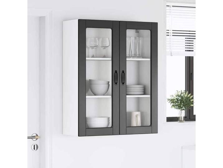 Caisson haut cuisine Noir - LEMON® Meuble mural de cuisine Noir - 80x31x100cm - Bois d'ingénierie 983 - Soldes
