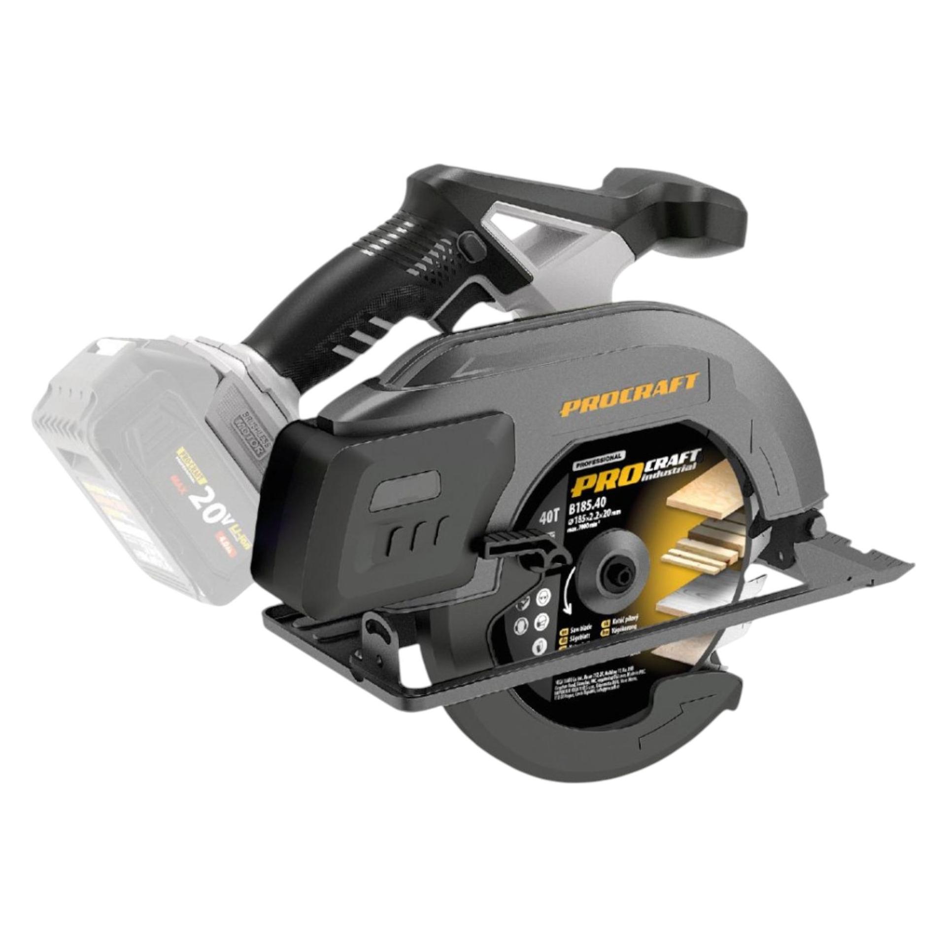 Procraft Industrial CS185A-BB Akku Handkreissäge 20 V 185 mm Brushless Solo - ohne Akku, ohne (CS185A-BB)