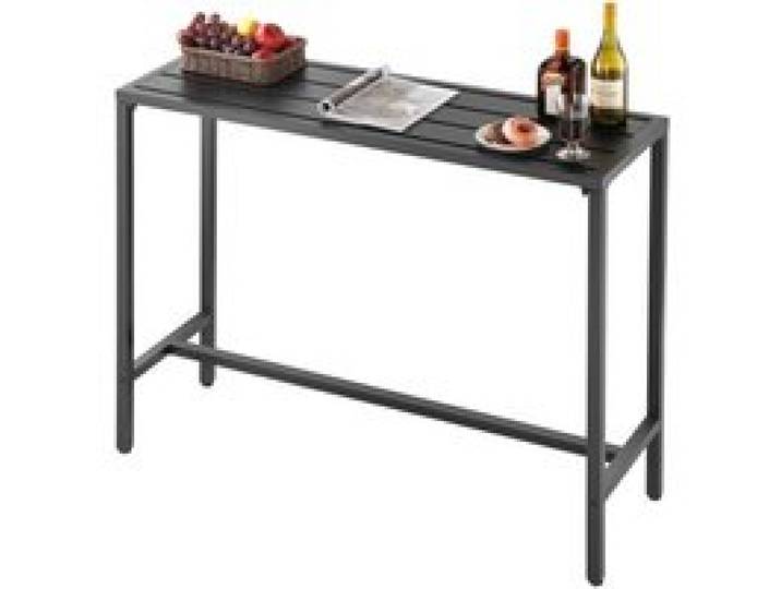 VEVOR Bartisch, 1200 x 375 x 980 mm, Bistrotisch, Stehtisch mit Metallgestell, rechteckige Esstische, Küchentisch, Tresentisch, Partytisch, Gartenmöbel für Balkon, Garten, Poolrand
