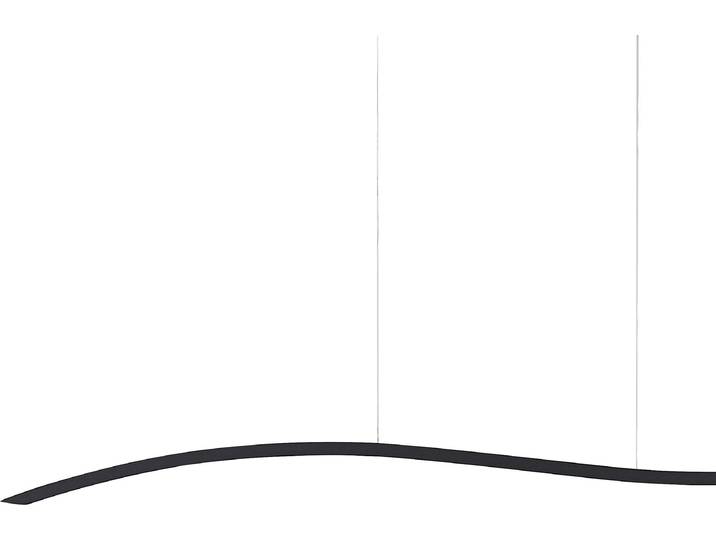 BELIANI LED Hängelampe Schwarz Metall 1-flammig Wellenform Gewellt Industrie Design Modern für Küche Esstisch Wohnküche Hohe Decken Innenräume