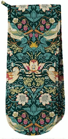 William Morris Strawberry Thief Dark Green Double Oven Glove