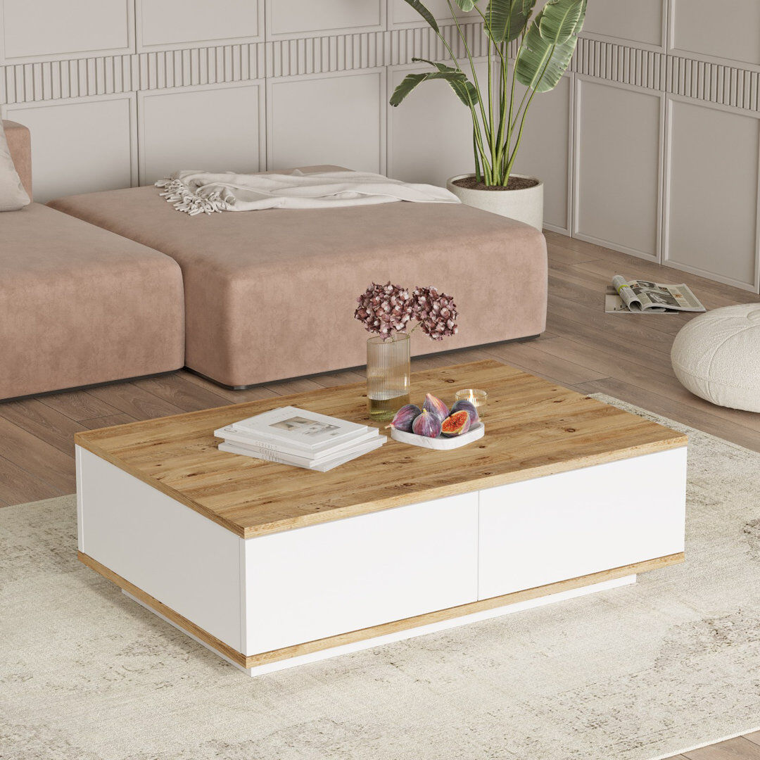 17 Stories Sicario Coffee Table White;Atlantic Pine
