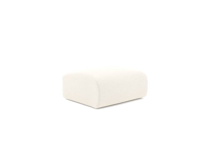 Pouf en tissu bouclette crème