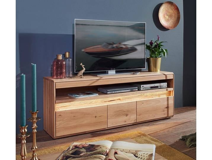 TV Board 165x63cm 'Berlin' Wildeiche massiv geölt