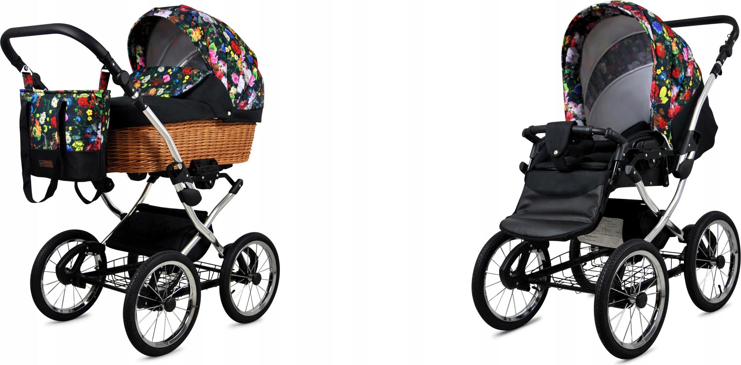 Babylux Classic Exclusive | 2in1 Kinderwagen Set | Garden Flowers | Kombikinderwagen | Kinderwa