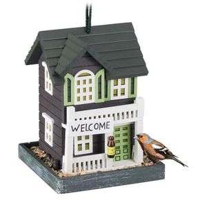 Relaxdays Vogelhaus 10037457, aus Holz, zum Hängen, 18 x 23,5 x 18 cm