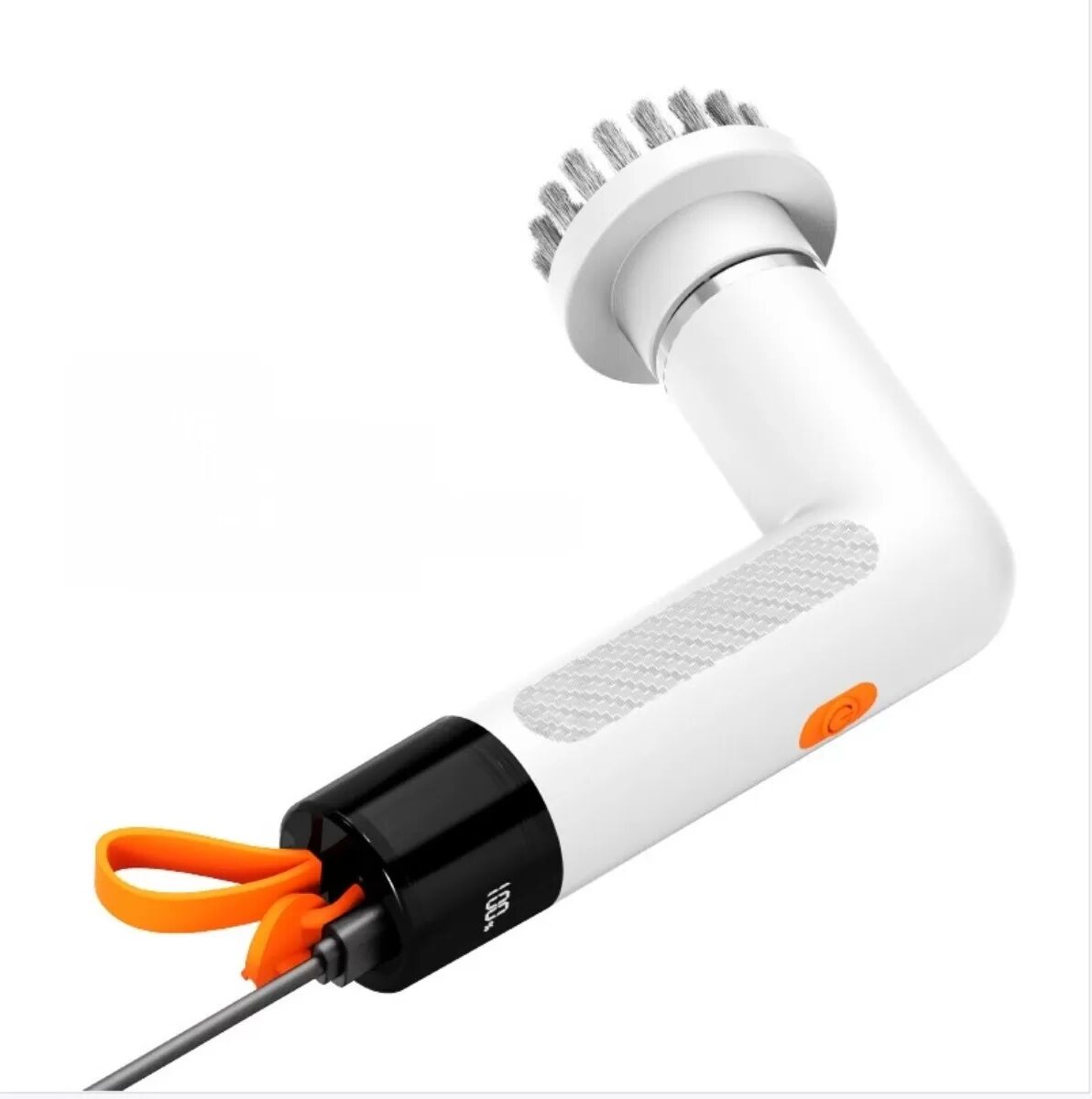 INF Mini handgehaltene elektrische Küchenbürste - Type-C aufladbar, austauschbare Bürstenköpfe, einstellbare Geschwindigkeit & Weiß