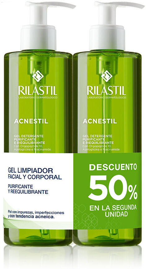 Rilastil Acnestil gel de limpeza purificante pacote 2 x 400 ml