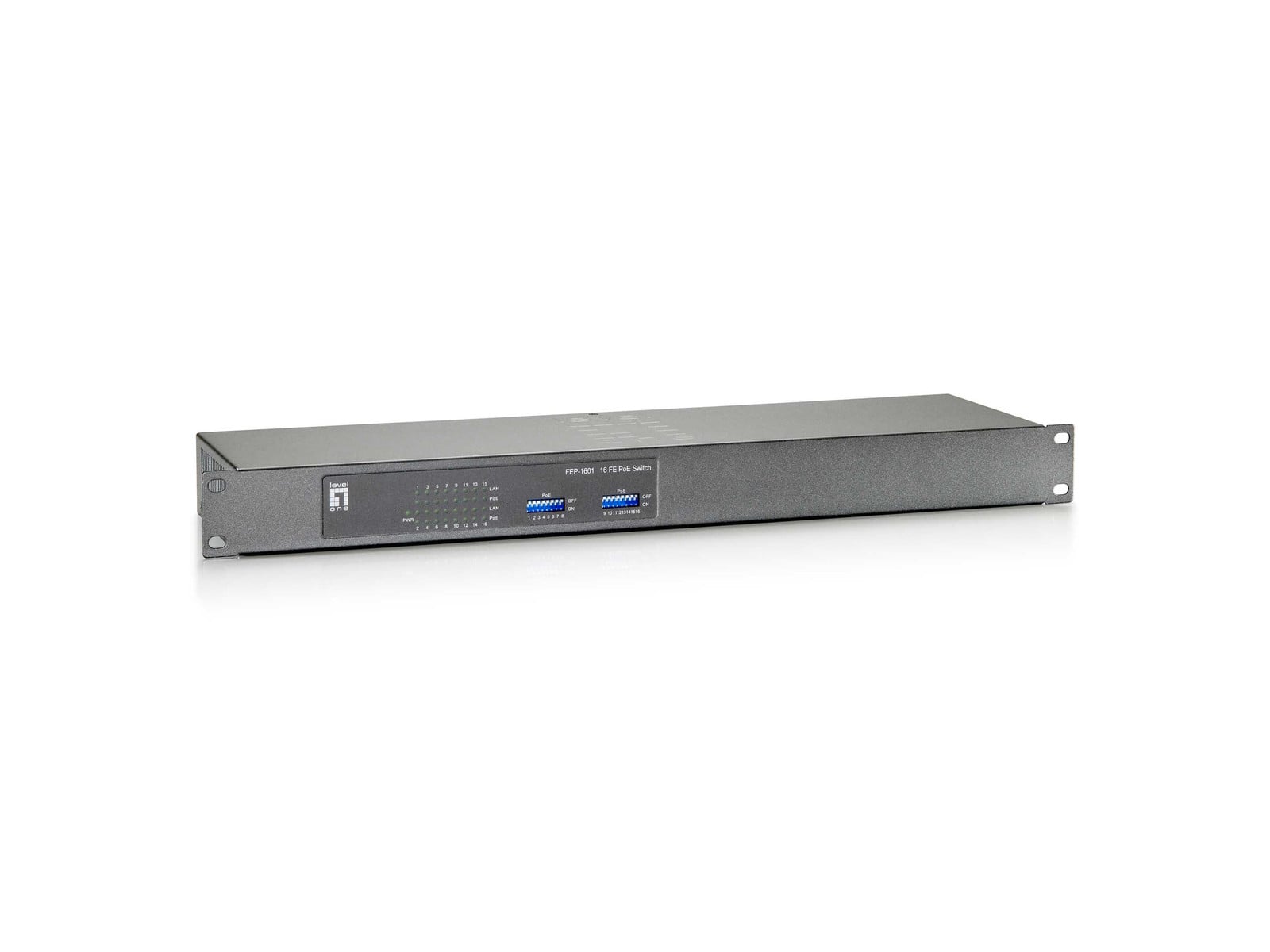 Level One FEP-1601 Switch 16x FE FEP-1601 19 inch 250W 16xPoE