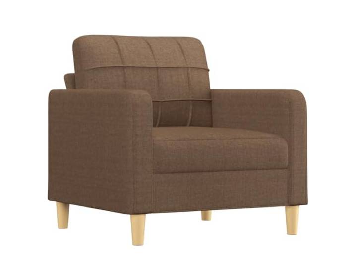 KTHLBRH Sofa-Set, 3-teilig, braun mit Kissen Stoff 100 % Polyester, Gestell aus Metall, Schaumstoff, 4 dekorative Kissen, 6 Kissen