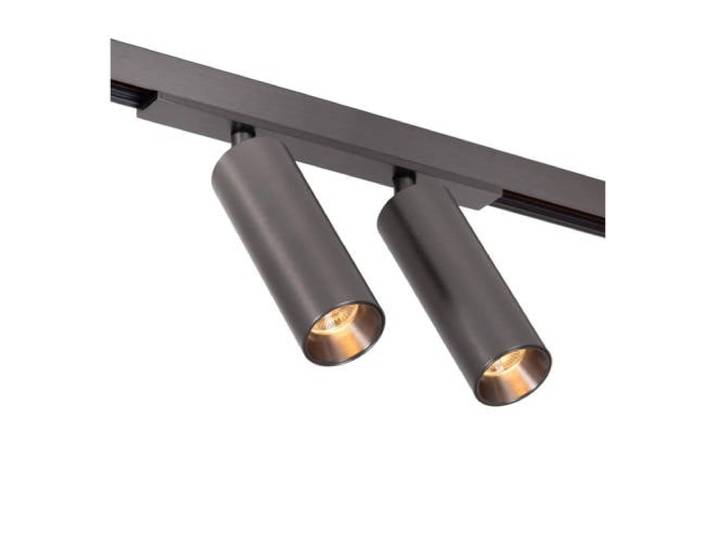 Lucide aluminium dimbare LED railverlichting 17x3.5 cm - matzwart/chroom