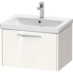 Duravit D-Code Waschtischunterschrank DC4666010220000 Griff Chrom, Weiß Hochglanz, Wandhängend, Auszug 1, 634x400x460 mm