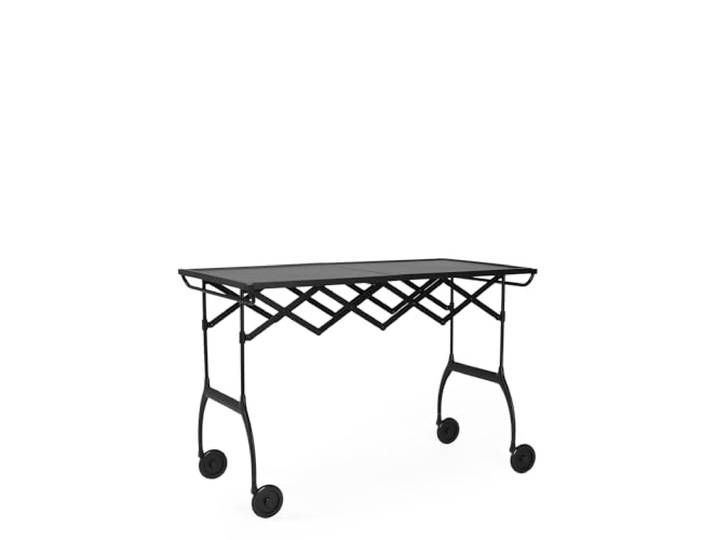 Kartell SFWG-K4463-09 Table with Casters\, Battista Painted Finish\, W100/D54/H69 cm\, Black