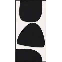 EUROART Wandbild 60 x 120 cm Black And White II Naturfaser Weiß