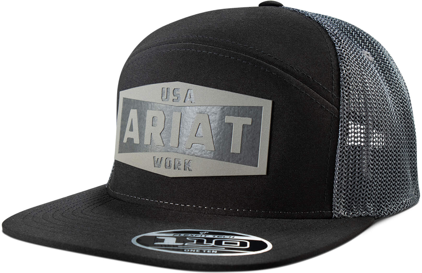 Men's Work Leather Badge Snapback Cap in Black by Ariat