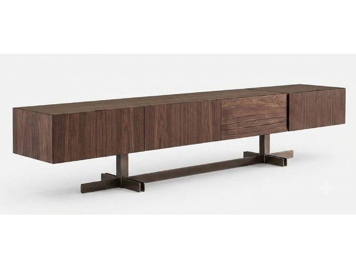 JVmoebel Lowboard TV-Board Moderner Stil Braun Holz Minimalistisch Elegant Hochwertig, Made in Europa