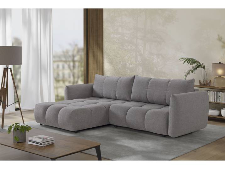 Ecksofa EXXPO - SOFA FASHION Livonia, B/T: 260/187, modern & praktisch für kleine Räume , grau, B:260cm H:87cm T:187cm, Sofas, Ecksofa, Mit Bettfunktion & Bettkasten,hoher Sitzkomfort,inkl. Steppung, L-Form
