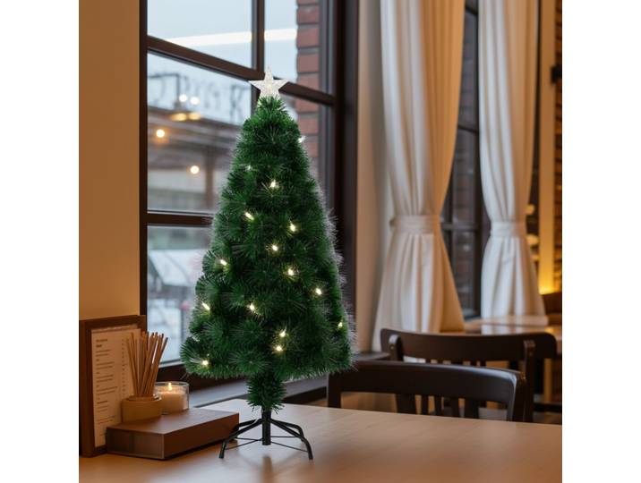 Weihnachtsbaum in Naturfaseroptik mit 60 LEDs warmweiss & LEDs Sternspitze, H 60 cm