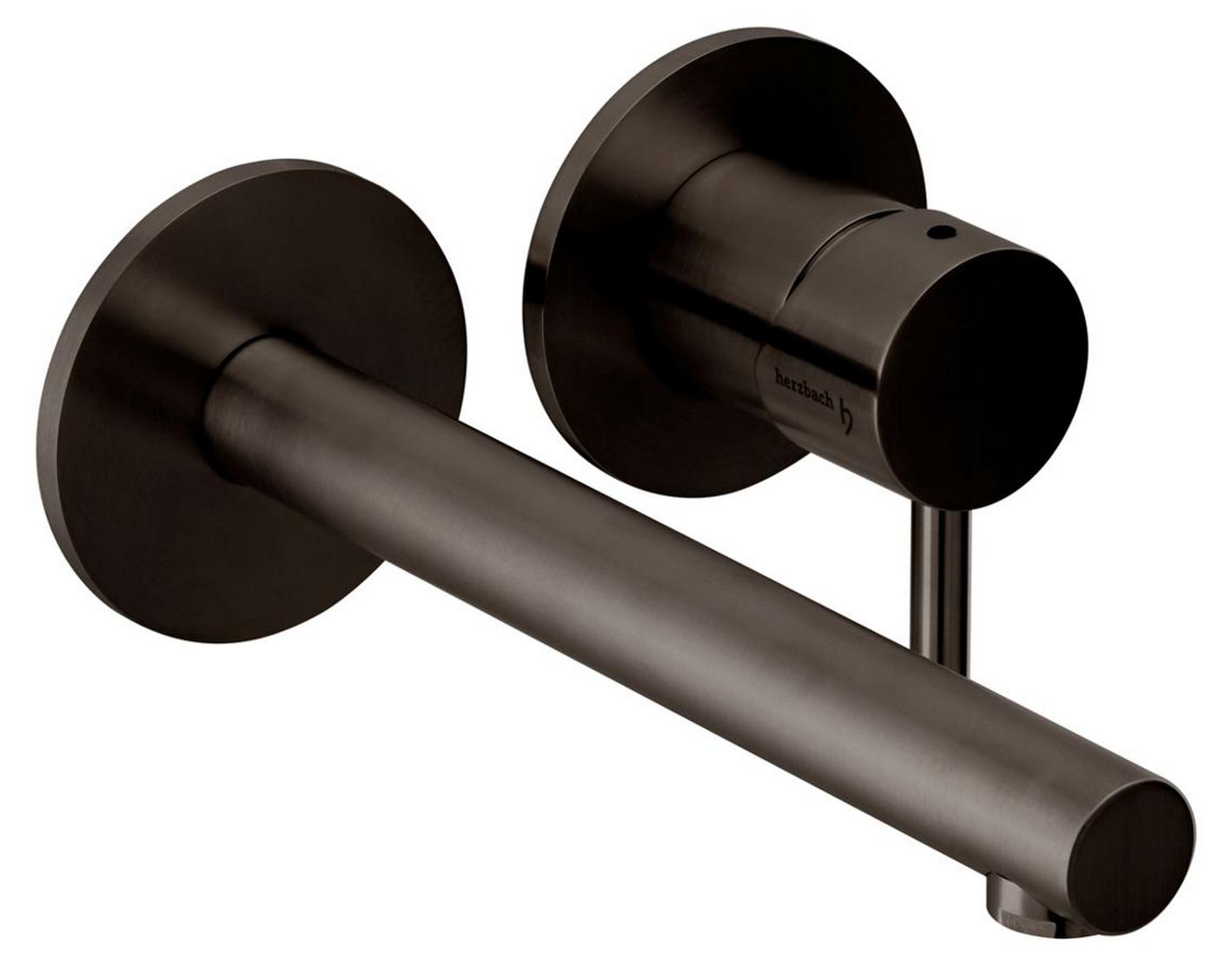 Herzbach DESIGN iX PVD Waschtisch-Wandbatterie Farbset 210mm Black Steel