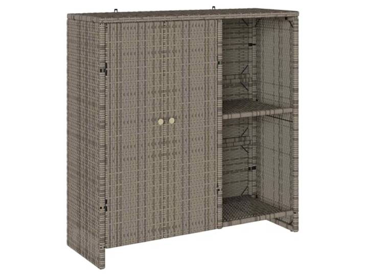 Makastle Aufbewahrungsschrank mit Regal für Wohnzimmer, 100 x 36 x 102 cm, Grau, Rattan, 2 Türen