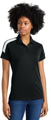Sport-Tek LST104 Women's Competitor United Polo Shirt in Black/White size 4XL   Polyester