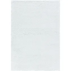 HOCHFLORTEPPICH SALZACH, einfarbig, Weiß, 80 x 150 cm