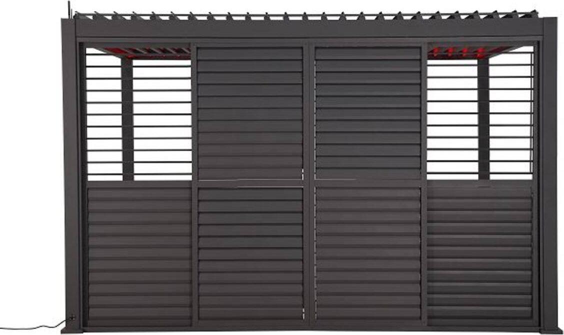 Schiebelamelle für bioklimatische pergola "evora" - 1 3 seite - 2,7 x 2,3m graphit - Hespéride