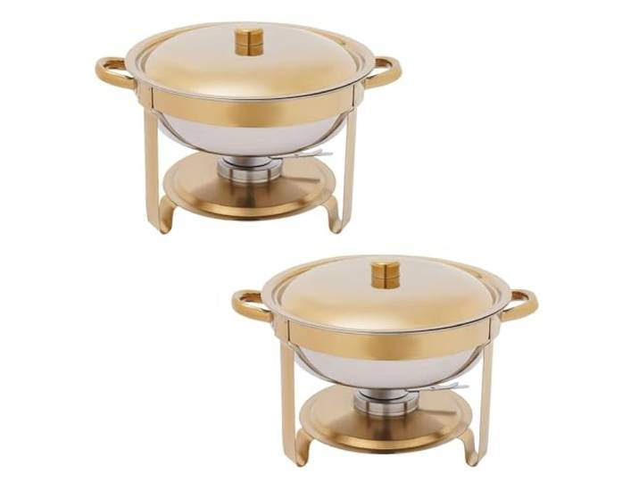 Chafing Dishes für Buffet 2,6L Rund Catering Buffet Herd Speisenwärmer mit Deckel, Buffet-Servierer und Wärmer
