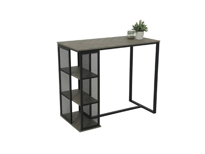 freiraum Bartisch Bartisch >KLARA< Metall + 2 Platten zur Auswahl - 120x103x60cm (BxHxT), Metall + Fischgrät hellgrau - 120x103x60cm (BxHxT)