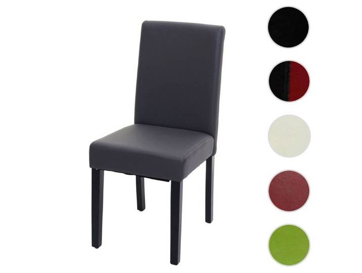 Chaise de salle à manger Littau similicuir gris mat pieds foncés