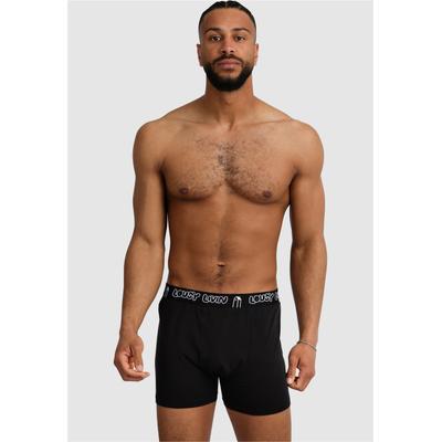 Boxershorts LOUSY LIVIN "Trunks", Herren, Gr. M, schwarz, 95% Baumwolle, 5% Elasthan, unifarben, Unterhosen, 2er-Pack mit lockerem Schnitt