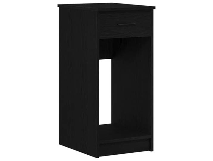 HKLGBVCR Computer-Turmständer mit Schublade, Schwarz, 35 x 45 x 77 cm Holz, offenes Fach, obere Oberfläche, Kabelschublade, Wandbefestigung, Beistelltisch
