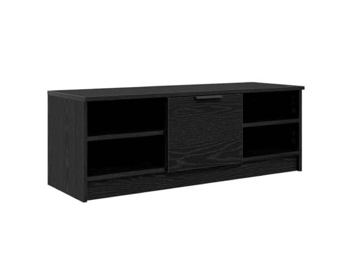KUPTYERFG TV-Schrank Schwarz Eichen-Optik 102x35x36,5 cm Lowboard Kompakte TV-Bank für Wohnzimmer und Schlafzimmer mit geschütztem Stauraum und moderner Eichen-Maserung in Schwarz.