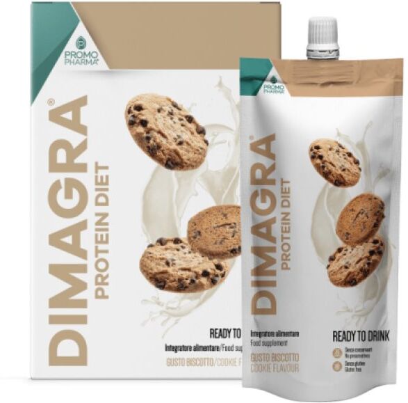 PROMOPHARMA SpA Dimagra Protein Diet Biscotto - 7 Pouch da 220g - Snack Proteico Gustoso e Sano