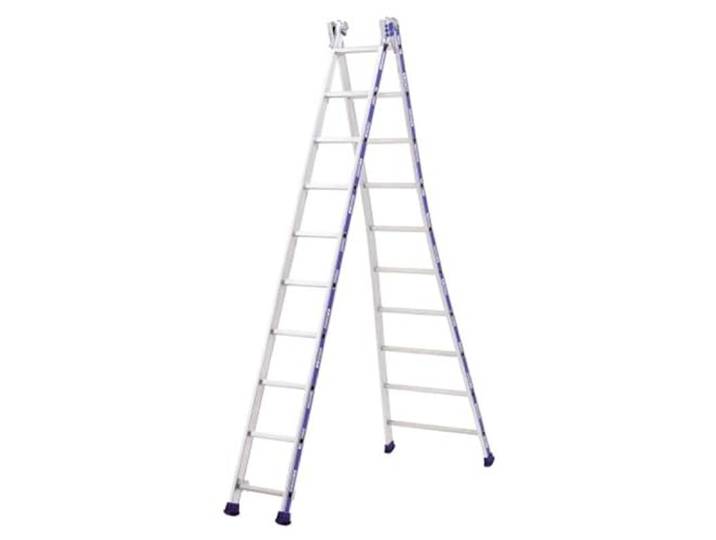 Tubesca - Echelle transformable 2 plans 9+9 échelons Haut. d'accès maxi 5\,50m - PLATINIUM