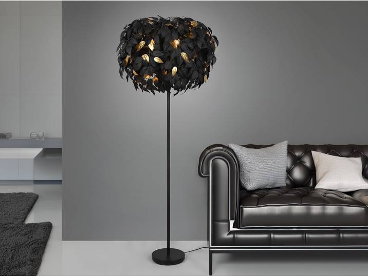 Trio - Stehlampe LEAVY - Schwarz - 70x70x180 cm