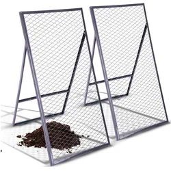 Novatool, Komposter + Gartensack, 2X Boden Durchwurfsieb 100x50 cm aus pulverbeschichtetem Stahl Durchwurfgitter Sieb für Erd