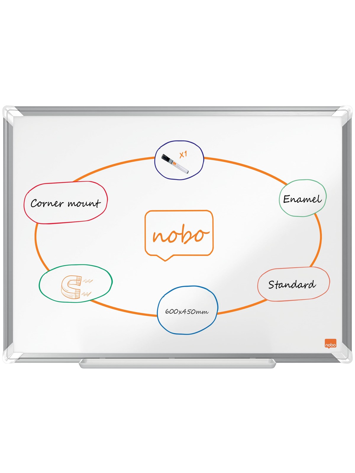 Nobo Premium Plus Whiteboard Emaille 60 x 45 cm