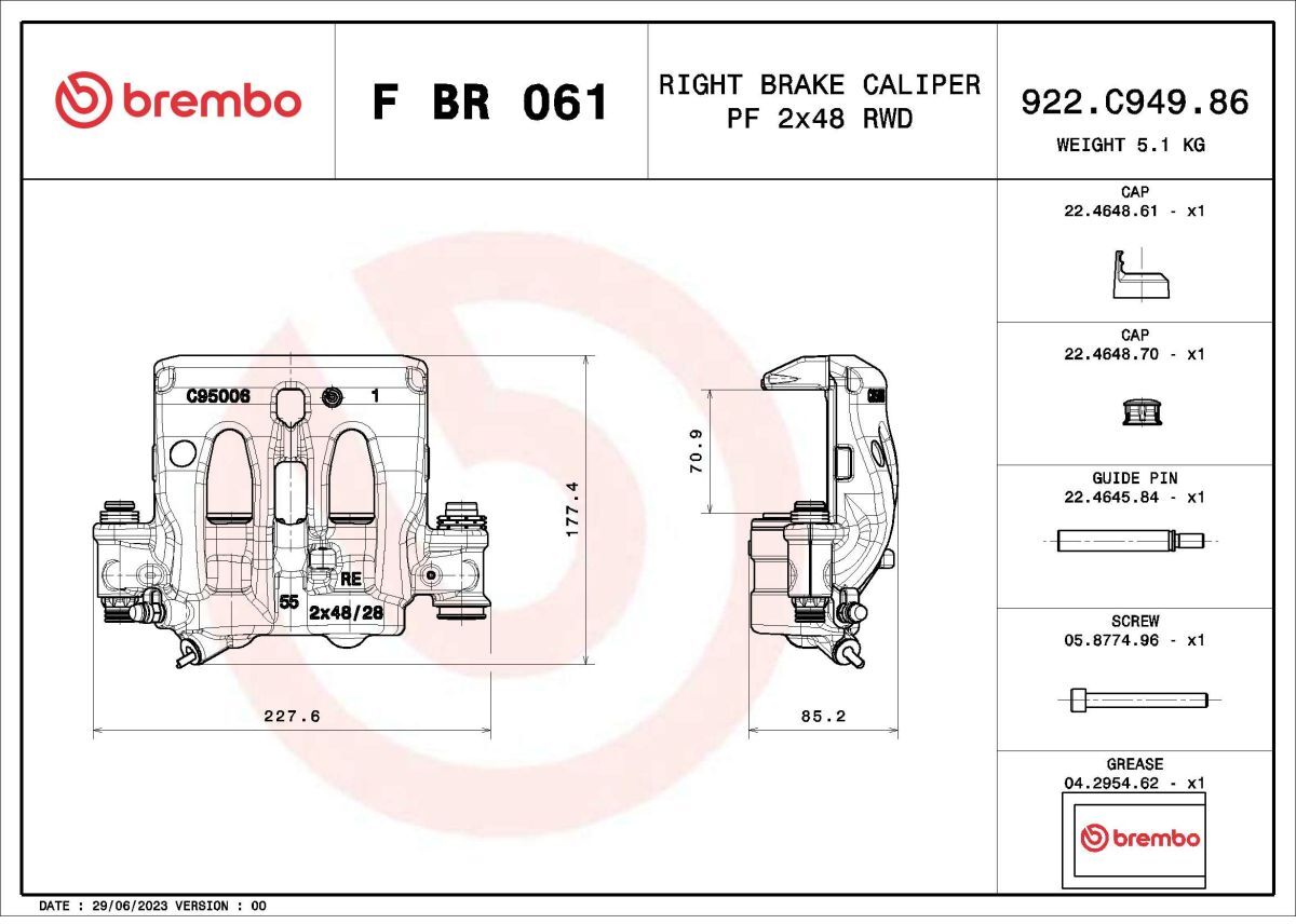 Bremssattel BREMBO F BR 061