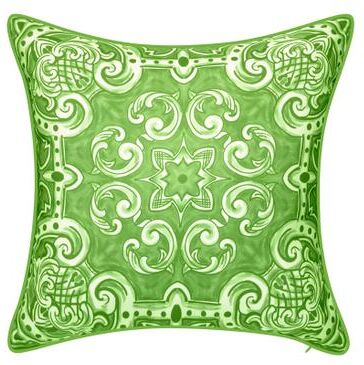 Indoor & Outdoor Alhambra Decorative Pillow by Levinsohn Textiles in Leaf