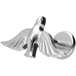 Titan Labret mit Innengewinde TAUBE