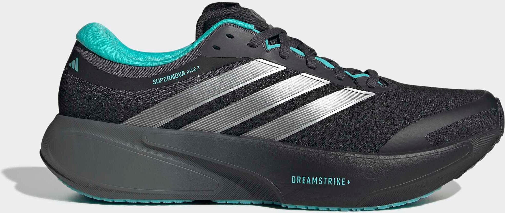 Laufschuh ADIDAS PERFORMANCE "SUPERNOVA RISE 3 MERCEDES AMG PETRONAS F1 TEAM", Herren, Gr. 41, schwarz (core schwarz, silber metallic, semi mint rush), Synthetik, Schuhe Laufschuh, Mercedes AMG Motorsport core schwarz, silber metallic, semi mint rush 41