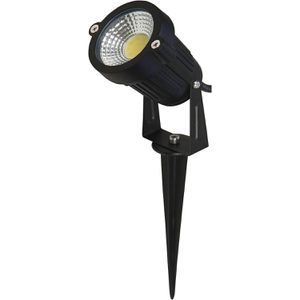 McShine Gartenstrahler GL-50W schwarz, mit 5W LED, 230V, mit Erdspieß