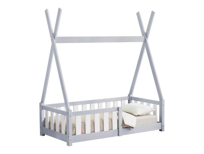 [en.casa] Kinderbett Helsingborg, Hellgrau, Holz, Kiefer, 70x140 cm, Babymöbel & Kindermöbel, Kinderzimmer & Jugendzimmer, Kinderbetten, Spielbetten