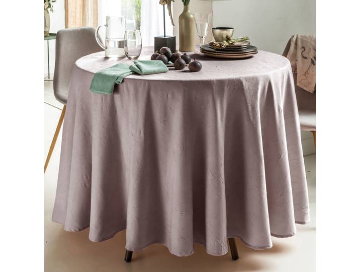 Nappe en polyester rose vieux rose 180x285cm
