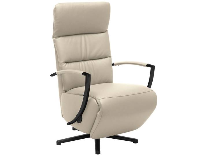 Cantus Relaxsessel, Creme, Metall, Echtleder, Color-Finish-Leder, 64x112x80 cm, Fussart wählbar, Lederauswahl, Stoffauswahl, Relaxfunktion, Wohnzimmer, Sessel, Relaxsessel