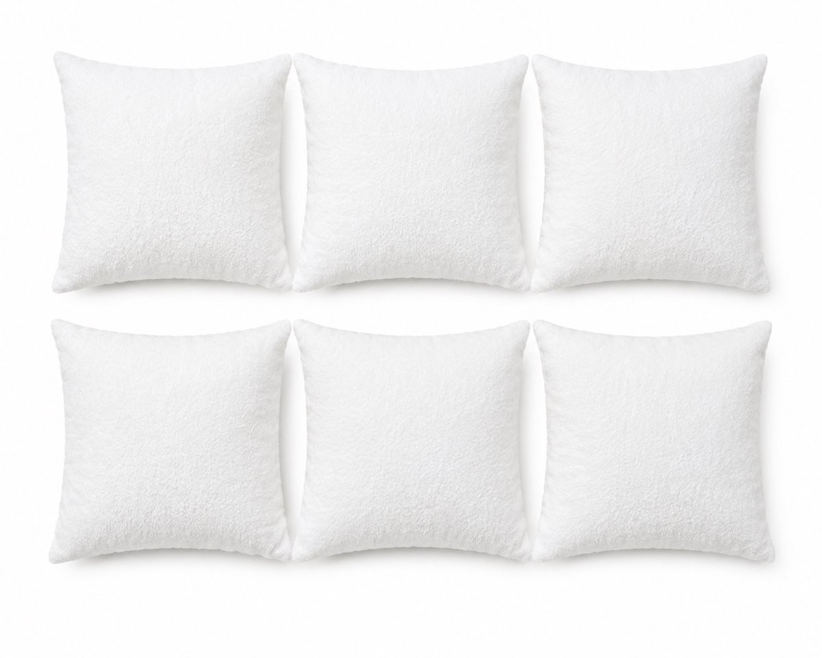 Jungengel Set van 6 Binnenkussens Wit - Extra Gevulde Vulkussens van Polyester - 40 x 40 cm