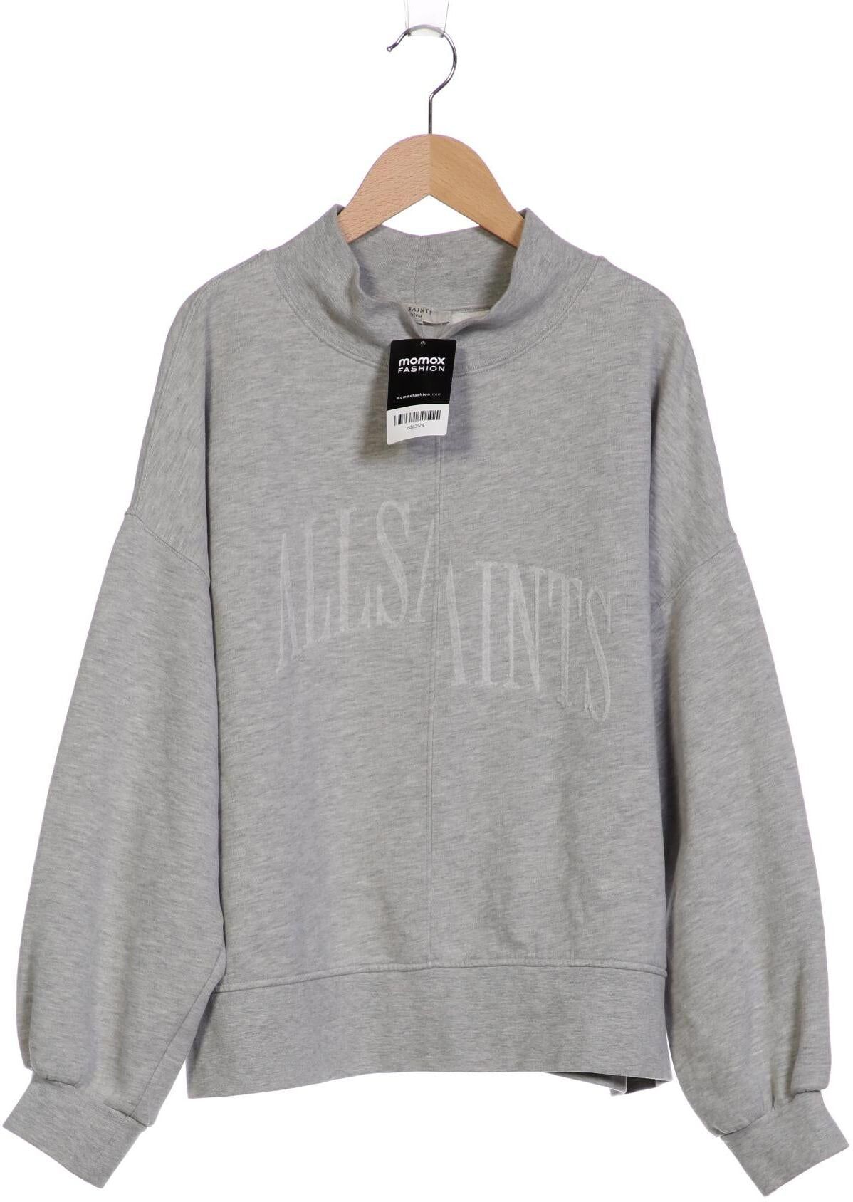 All Saints Damen Sweater, Grau, Gr. M, Baumwolle / Synthetik - Second Hand