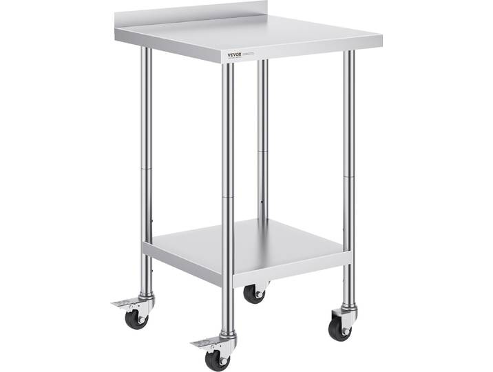 VEVOR werktafel keukentafel voorbereidingstafel oprolbaar 610x610mm tweelaags